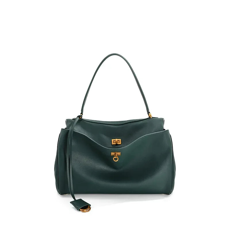 Rodeobag leather handbag, single shoulder crossbody bag, large capacity women's commuting high-end tote bag