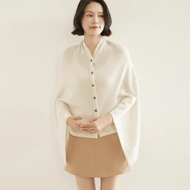 Women's High-End Outerwear Shawl Fashionable Scarf Warm Cloak Knitted Coat Autumn And Winter