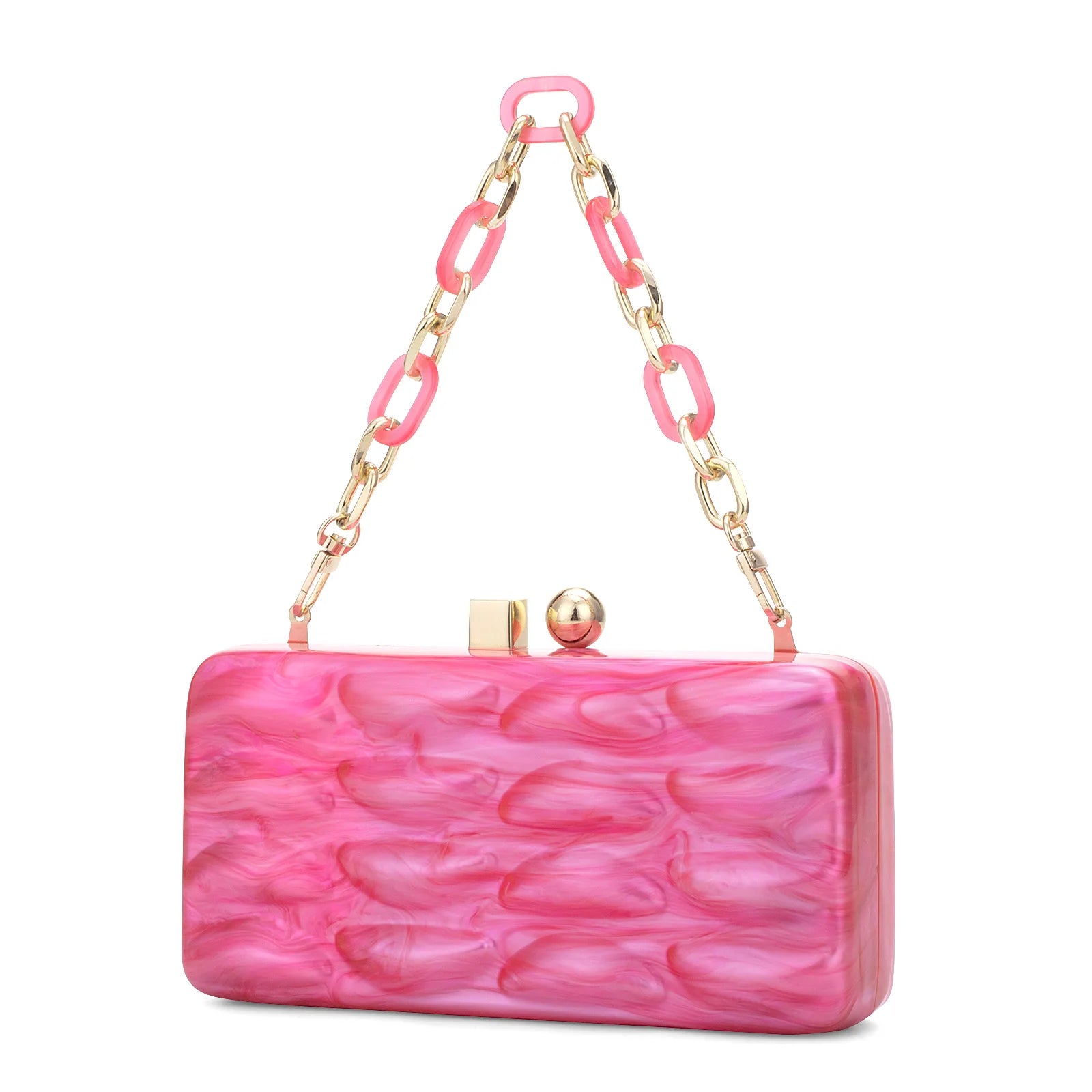 Luxury Evening Bag For Women Elegant Acrylic Hard Surface Ladies Clutch 5 Color Hangbag Party Wedding Shoulder Bags 2024 Fashion