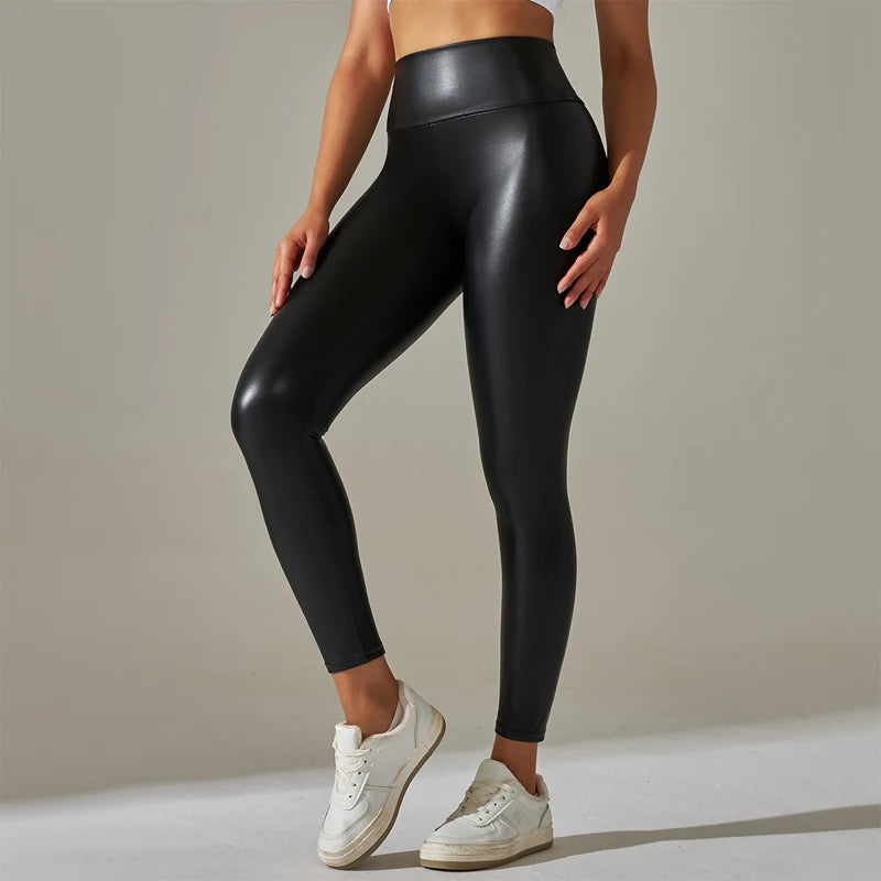 ,PU Leather Yoga Pants