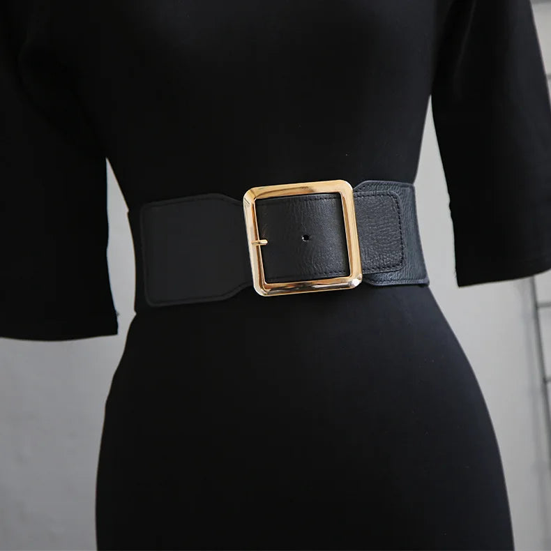 Trend New Big Belts for Women Waist Corset BeltWide Elastic Cummerbunds Black StretchPlus Size Belt Dress Fashion Ladies Wear