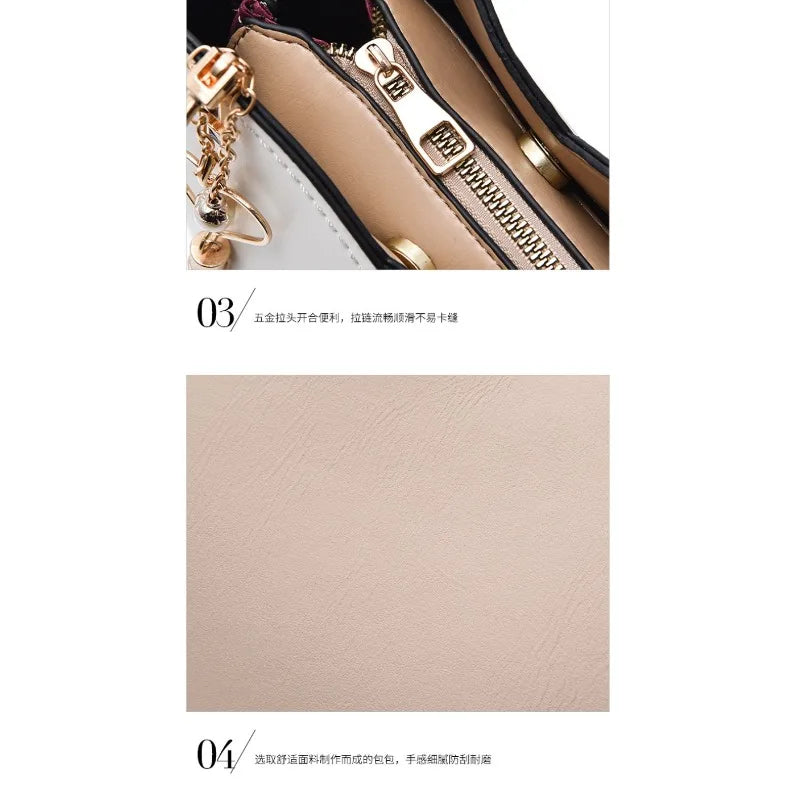 Fashionable handbag Korean color-blocking large capacity women's bag fashionable one-shoulder crossbody bag bucket bag