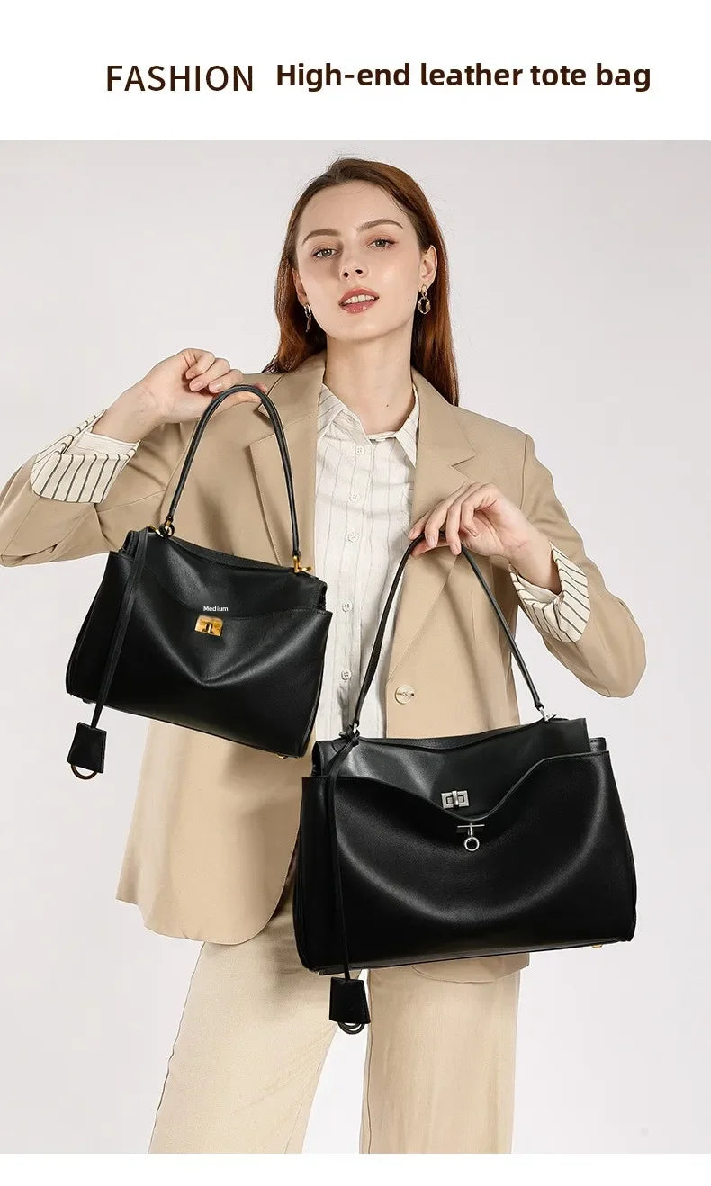 Rodeobag leather handbag, single shoulder crossbody bag, large capacity women's commuting high-end tote bag