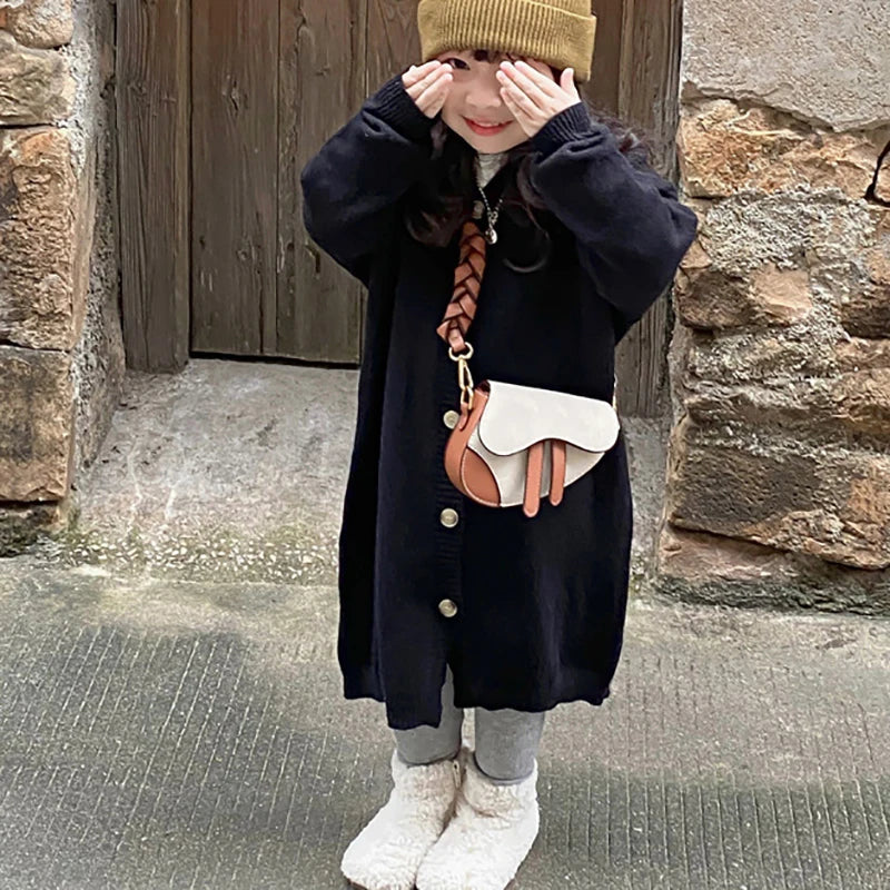 New Children's Mini Crossbody Bag Fashion Classic Saddle Bag Versatile Casual Girl's Shoulder Bag