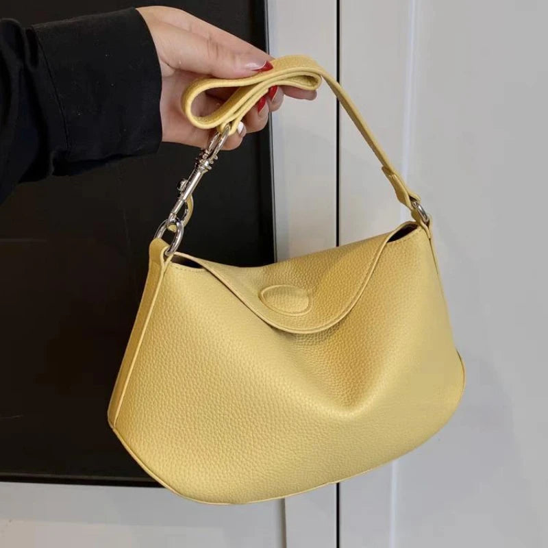 Pea Pod Crossbody Shoulder Bag,Women's Lychee Pebbled Pattern Women Dumpling Sling Bag,Chic Simple Minimalist Commuter Purse