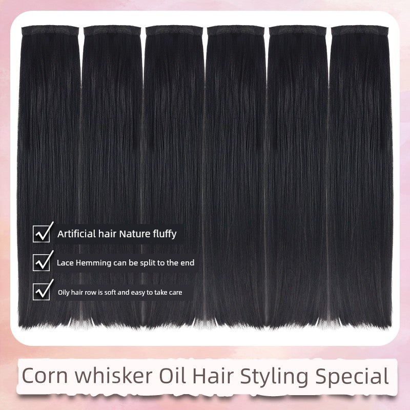 Han Dynasty Micro Oil Hair Pack Wig Set Additional Hair Volume Ancient Costume Style Winding Ring Vertical Ring Modeling Makeup Artist Special Straight Hair Piece