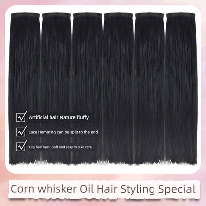 Han Dynasty Micro Oil Hair Pack Wig Set Additional Hair Volume Ancient Costume Style Winding Ring Vertical Ring Modeling Makeup Artist Special Straight Hair Piece