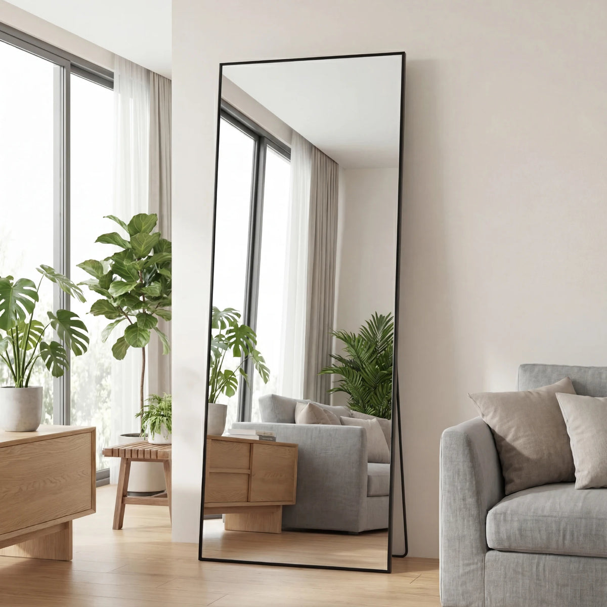 56"x21" Full Length Mirror with Aluminum Alloy Frame