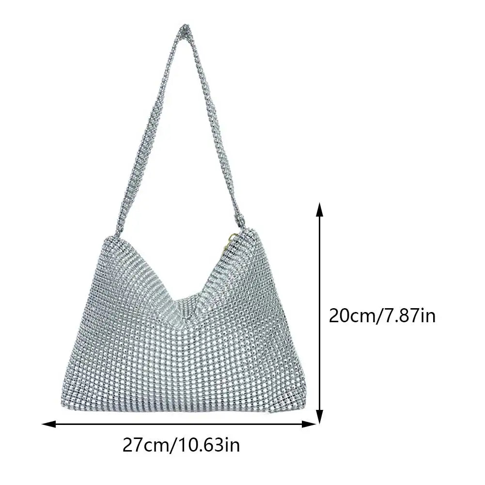 Glitter Evening Dinner Clutch Bag Women Lady Stylish Evening Bag Rhinestone  Large Capacity Underarm Bag Everyday Shoulder Bag