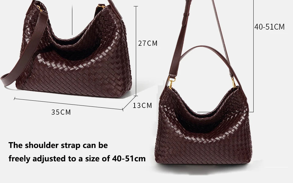 Woven Tote Bag for Women Shoulder Bag Vegan Leather Tote Bag Summer Beach Retro Purse and Handbag with Adjustable Strap