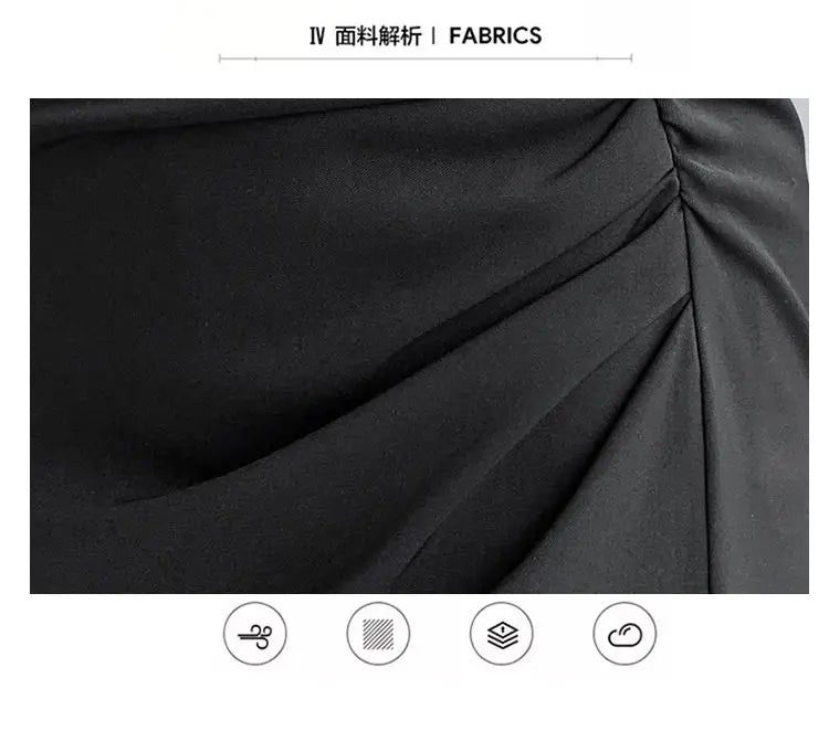 Slit Pleated Skirt for Women 2025 Summer New High-waist Slim Mid-length Versatile A-line Skirt