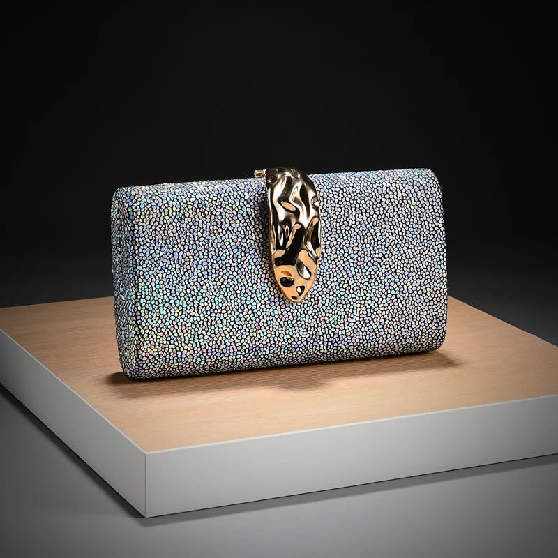 Fashionable Wedding Party Clutch Bag for Women Ladies Small Square Handbag Long Evening Dress Bag Simple Elegant Design