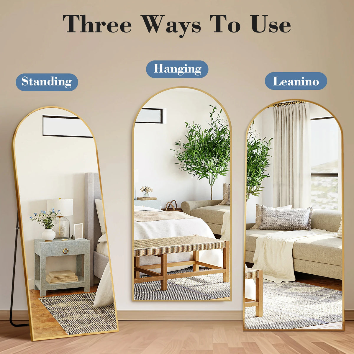 56"x21" Full Length Mirror with Aluminum Alloy Frame