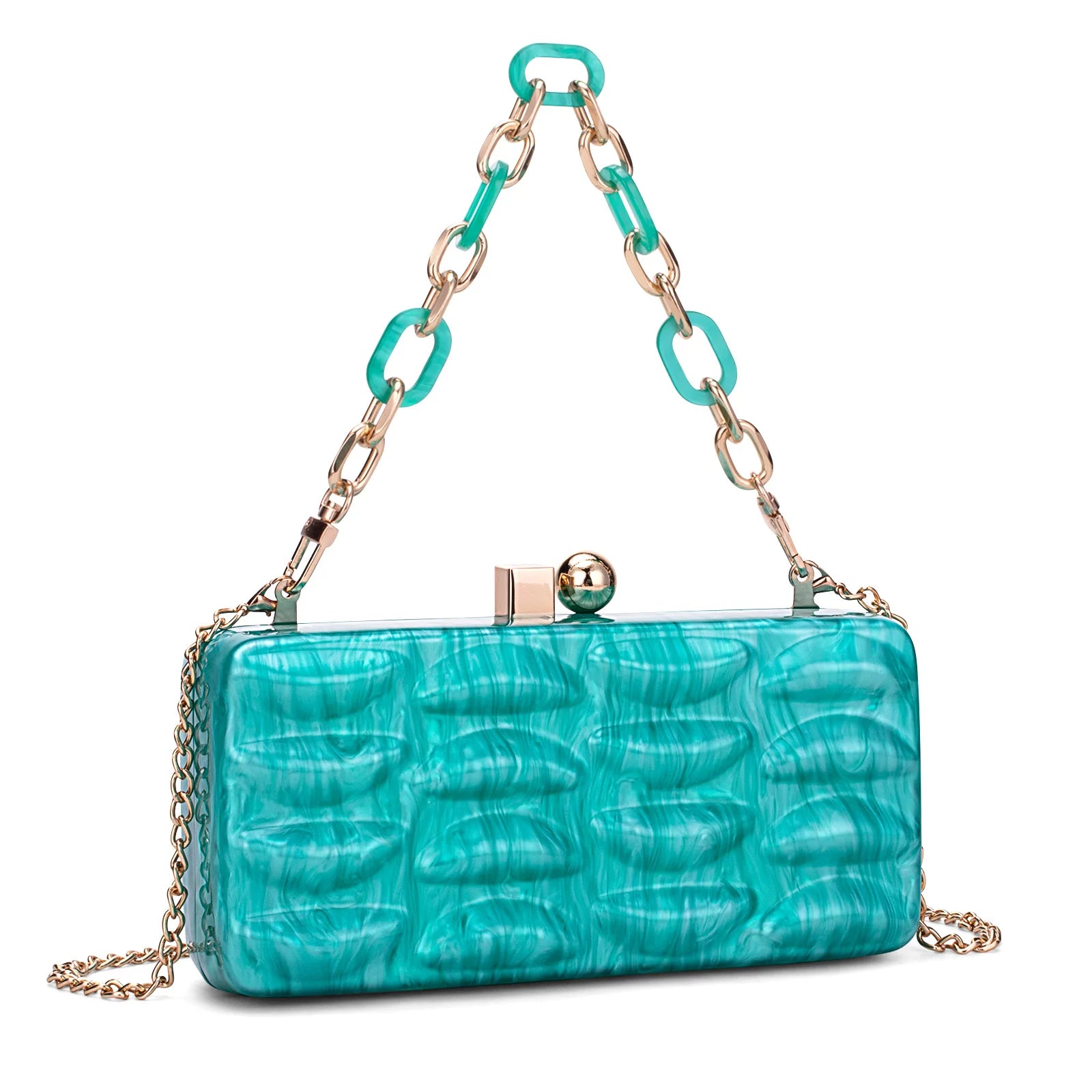 Luxury Evening Bag For Women Elegant Acrylic Hard Surface Ladies Clutch 5 Color Hangbag Party Wedding Shoulder Bags 2024 Fashion