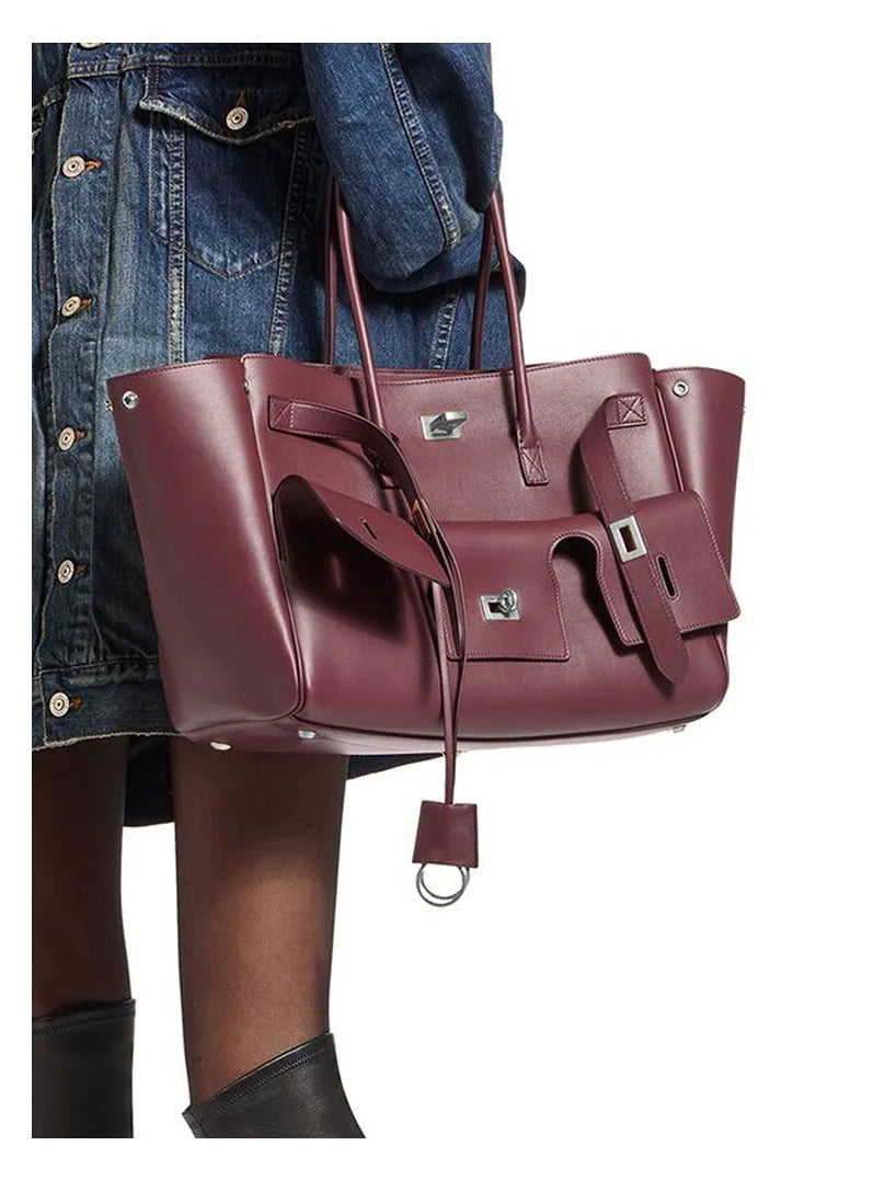 New Women's PU Leather Tote Bag Fashion Simple Ladies Handbag Female Large Capacity High Quality Shoulder Bag