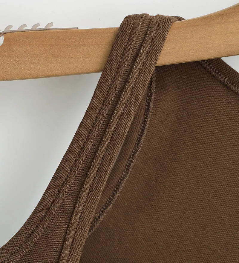 Women Scuplted Square Neck Tank Top