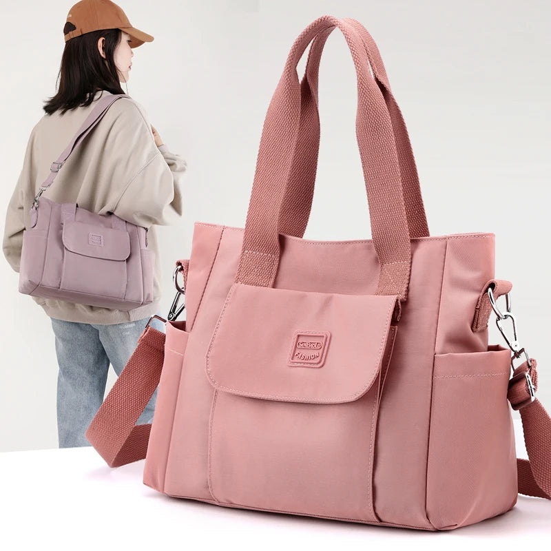 Tote Bag Handbag Shoulder Bag for Women Nylon Waterproof Large Capacity Shopping CrossBody Bag Ladies Messenger Bag