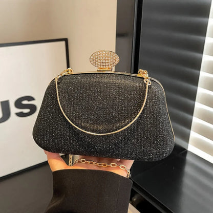Dinner Shoulder Bag Stylish Evening Bag Wedding Clutch Handbag Black Ladies' Crossbody Bag For Dinner Event Formal Occasion