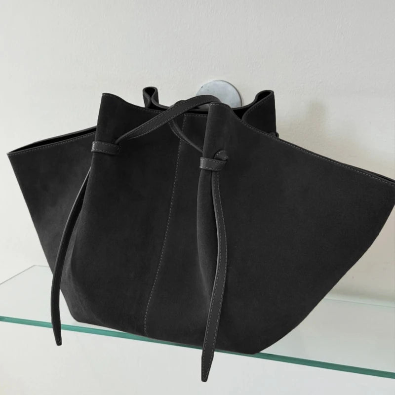 Custom Initials Faux Suede Shopping Tote Bags For Women Luxury Designer Handbags Purse 2026 New Large Capacity Underarm Shoulder