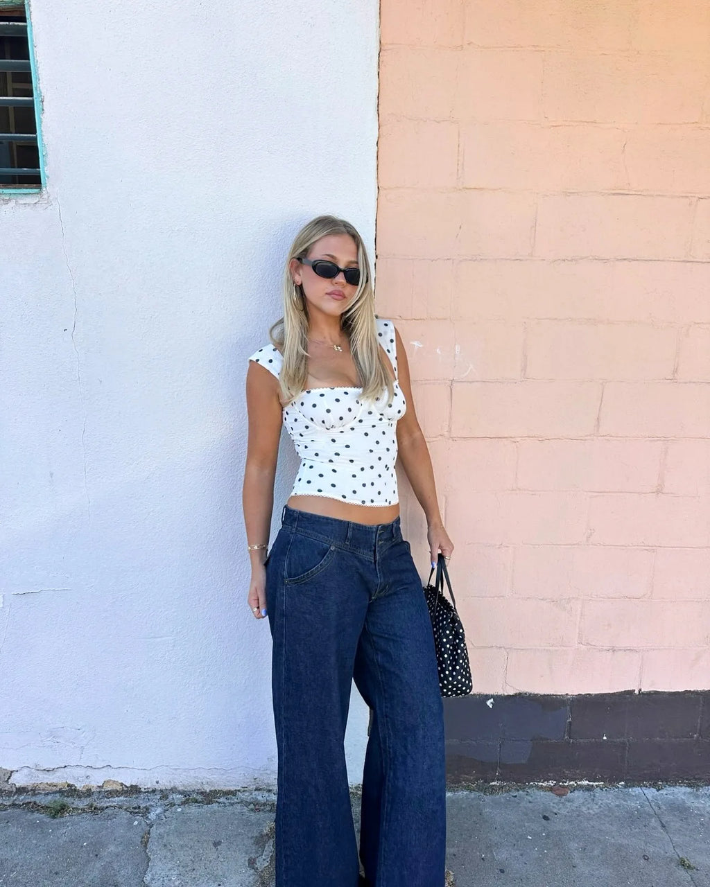 Polka Dot Tank Top Blouse