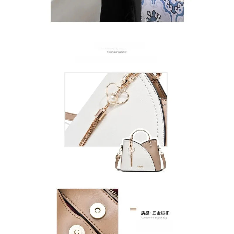 Fashionable handbag Korean color-blocking large capacity women's bag fashionable one-shoulder crossbody bag bucket bag