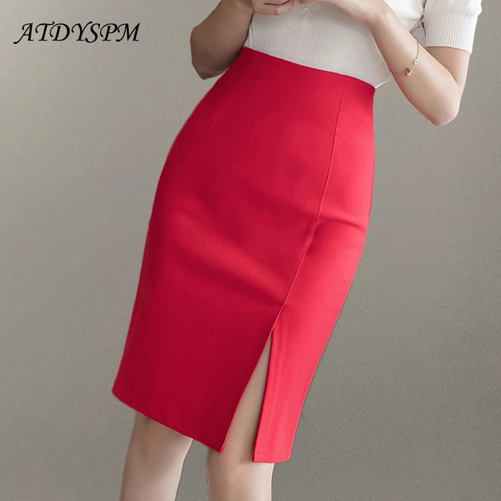 Elegant All-Match High Waist Slim Women Skirts Simple OL Style Office Lady Pencil Skirt Female Classic Vintage Wrap Bottoms