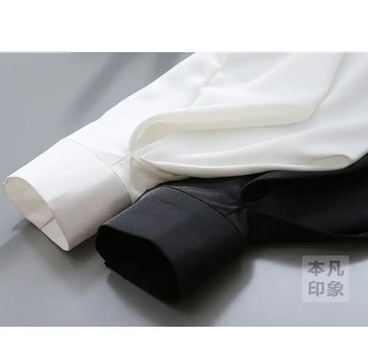 Blouses Tops Women White Black Long Lantern Sleeve Office Lady Temperament Autumn Winter Basic All-match Design Chic Female New