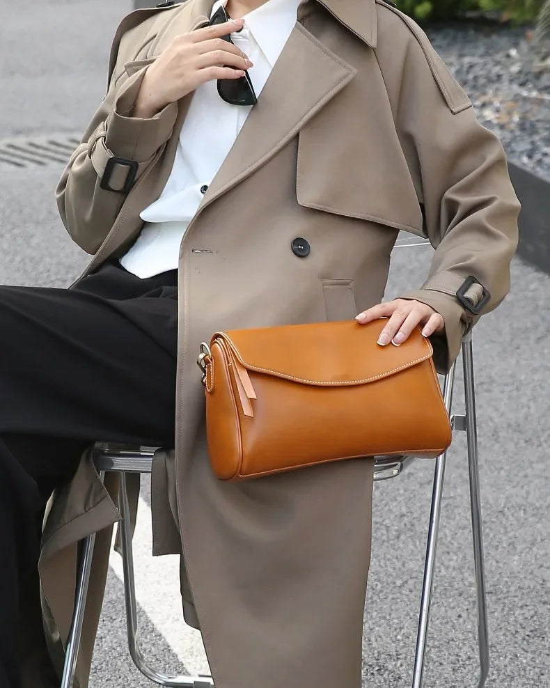 Women's Genuine Leather Shoulder & Crossbody Bag Minimalist Design for Office, Dinner & Weekend Outings Durable Everyday Handbag