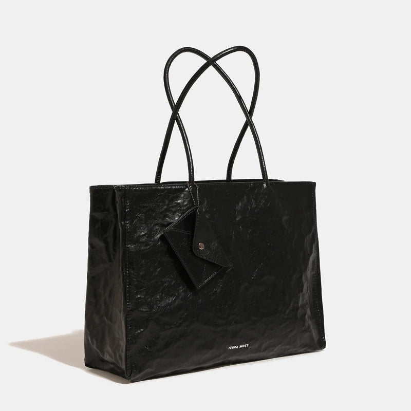 England Style Tote Bags For Women Luxury Designer Handbags Purses 2024 New In PU Oil Wax Skin Wrinkles Letter Underarm Shoulder