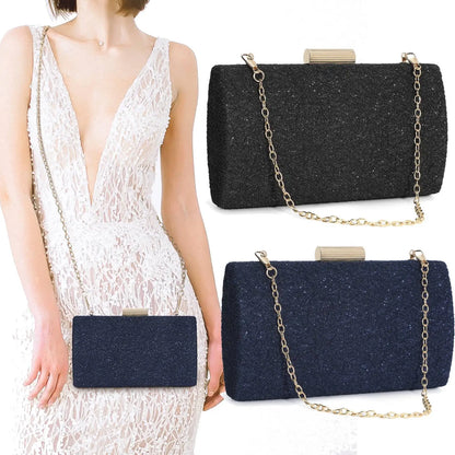 Evening Clutch Bags Fashion Women Elegant Silver Gold Shiny Handbag Wedding Party Long Purses Banquet Clutch Purses Shoulder Bag