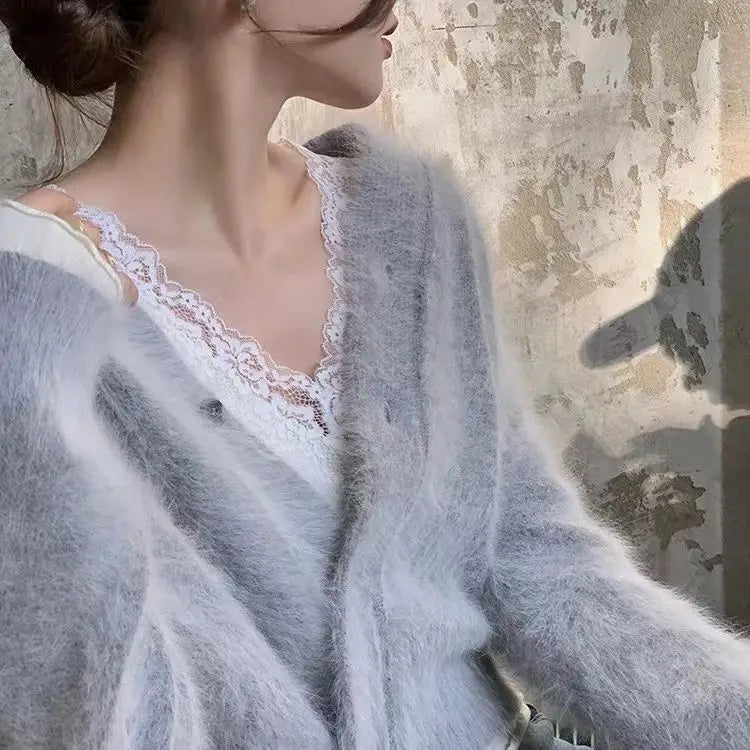 Women's Blouses Sexy Lace Deep V Neck Long Bell Sleeves Top Slim Fit Low Cut Sheer Mesh Shirt For Spring Fall Women's Clothing