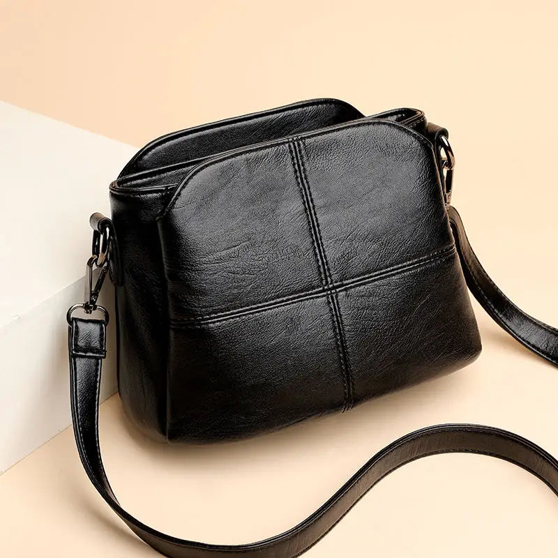 Pu crossbody bag with multi-pocket design, fashionable and versatile, suitable for daily outings as a shoulder bag
