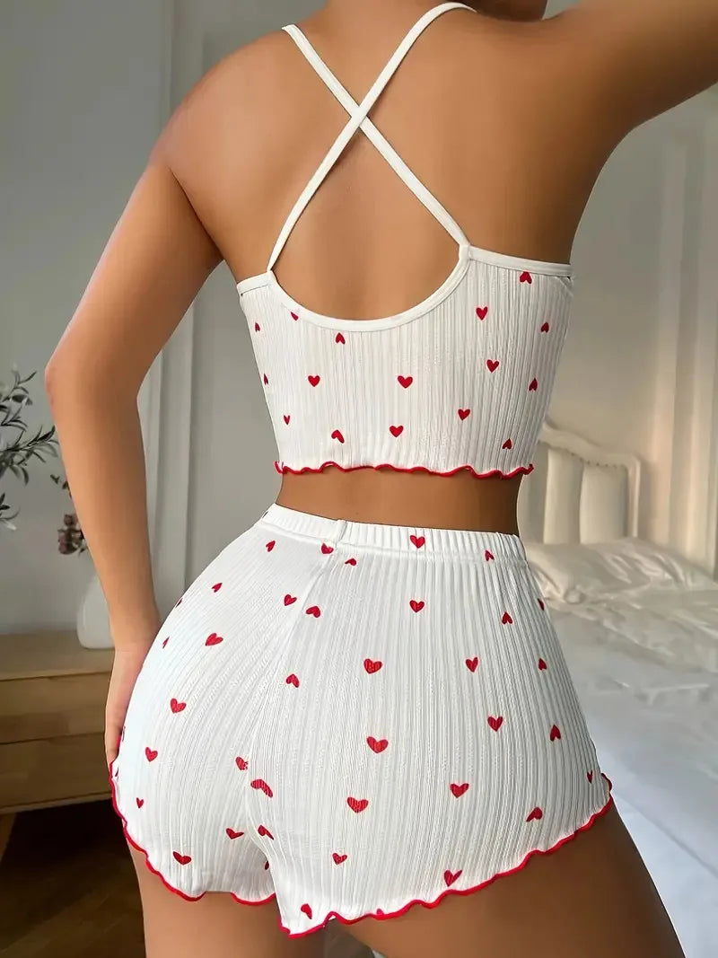 Heart Print Cami Set