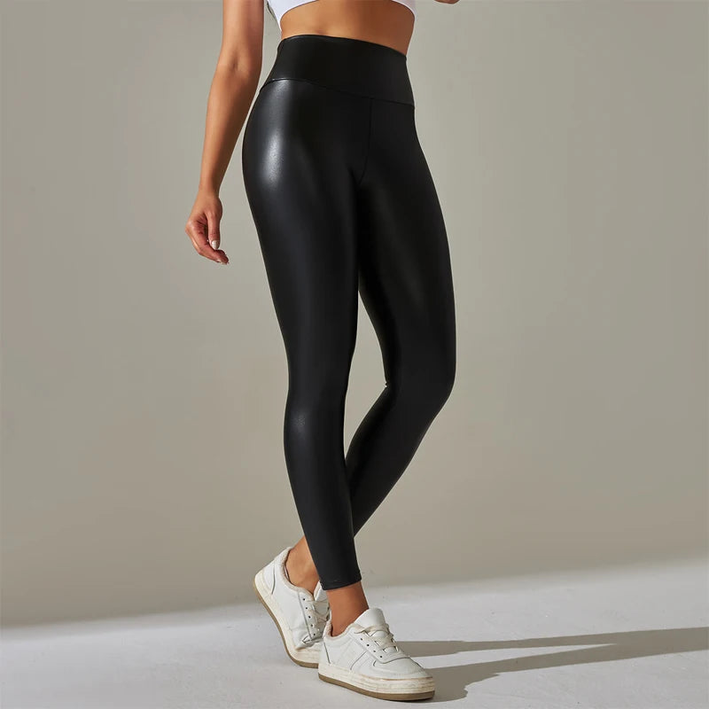 ,PU Leather Yoga Pants