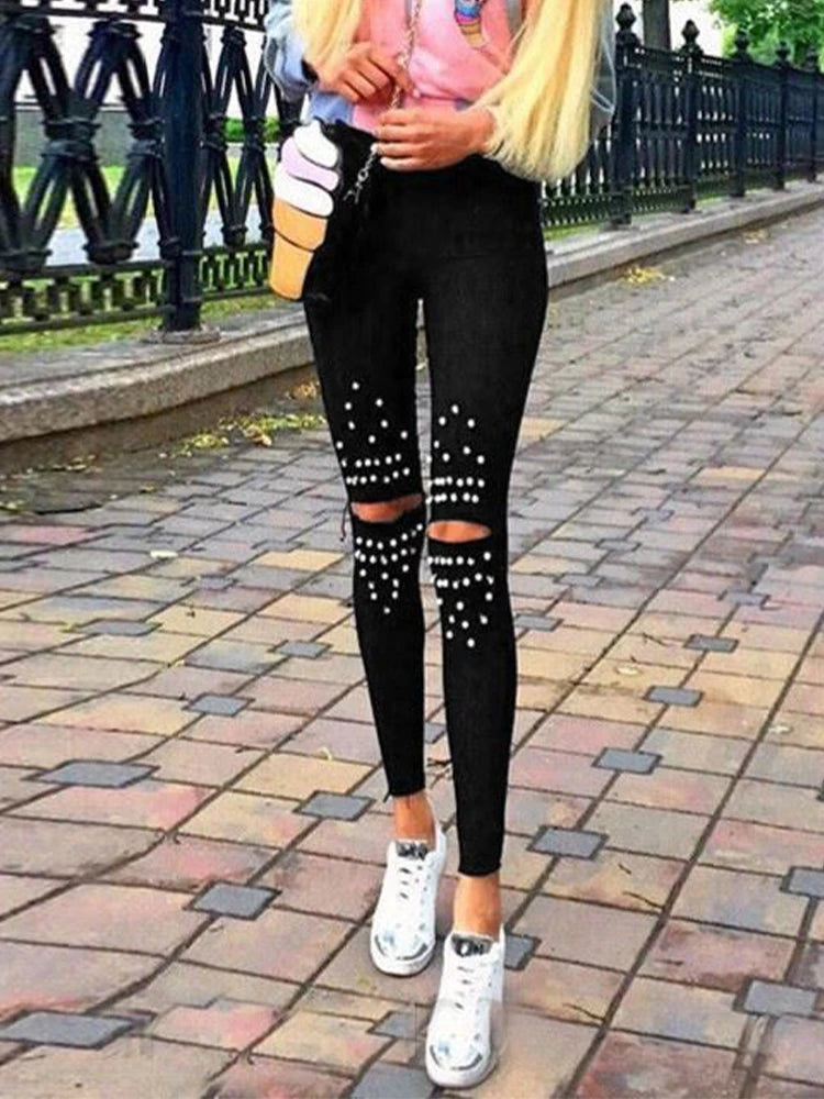 Chic Knee Hole Leggings