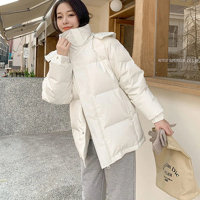 2025 Winter High-Quality Women Overcoat Casual Solid-Color Women Down Jacket New Style White Duck Down Women's Down Jacket H409