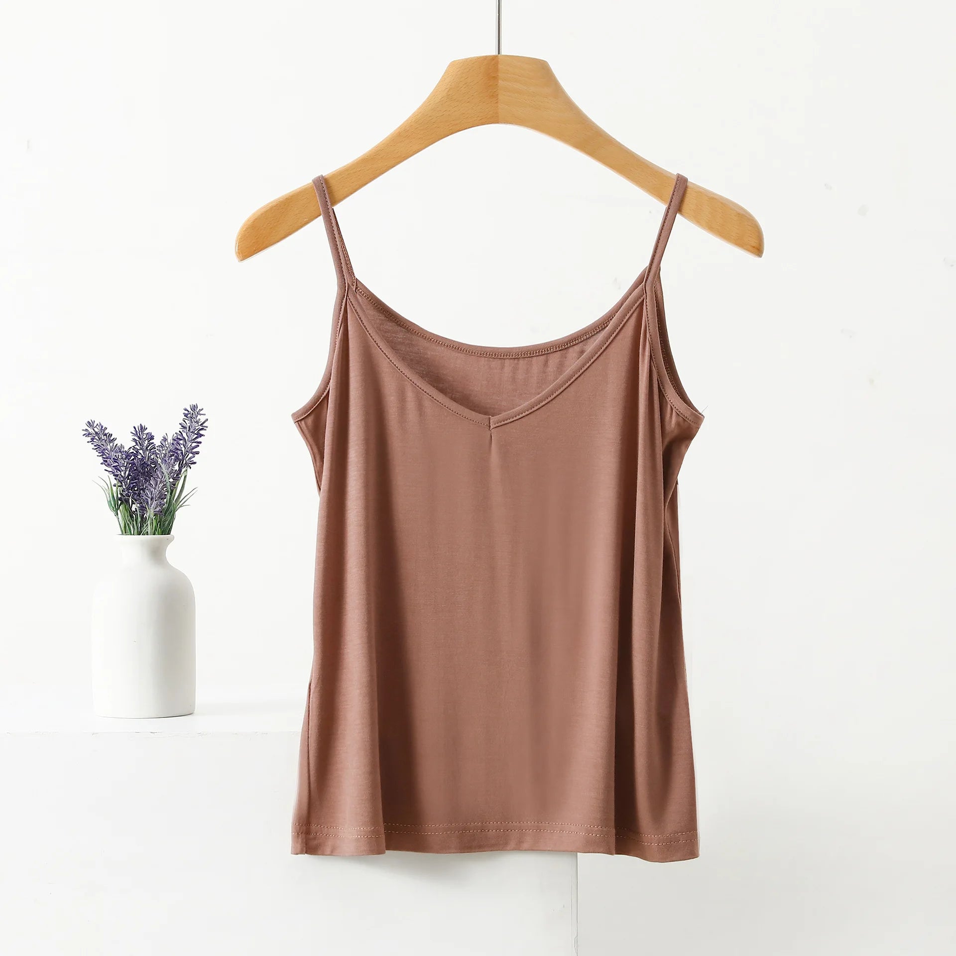 Spaghetti Strap Top Women Halter V-Neck Basic Cami Sleevless tank tops Women's Summer Camisole Solid color