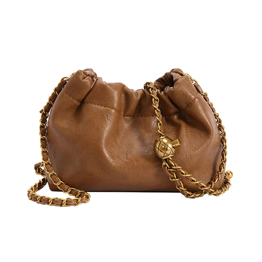 Women Chain Shoulder Bag PU Leather Crossbody Tote Bag Casual Messenger Bag Satchel Sling Bag Girl Stylish Purse