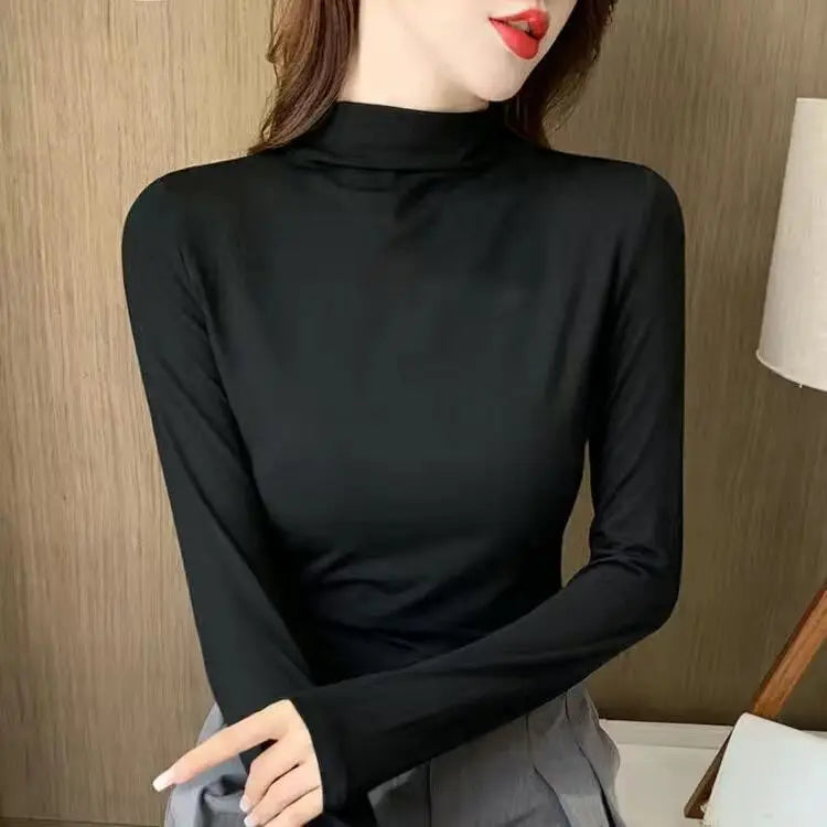 Women's Black White BottomTopS T-shirt Long Sleeves