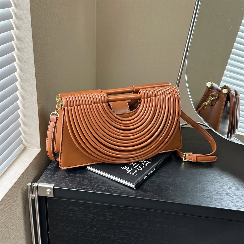 Branded Luxury Evening Clutch Purse For Women Noodles Design Golden Crossbody Bag For Wedding Dinner Party Designer Handbag 2025