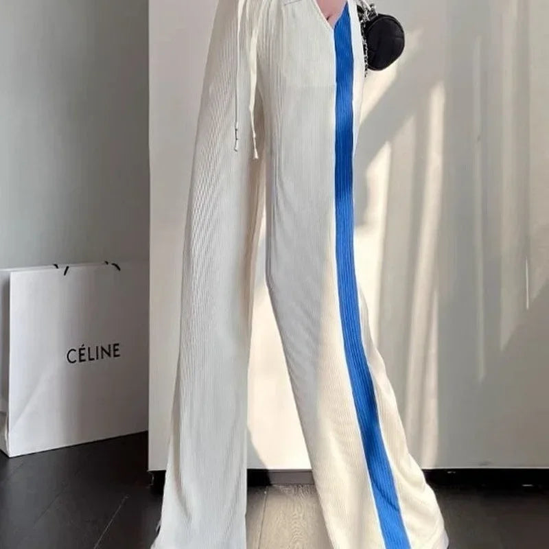 Sports Blue Joggers Female Pants Black Straight Leg Trousers for Women Clothes Elastic Waist Fitness Jogging Loose Sweatpants G