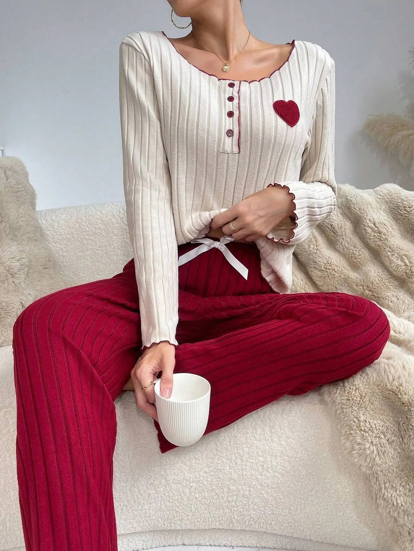 Hearts Lounge Pants Set