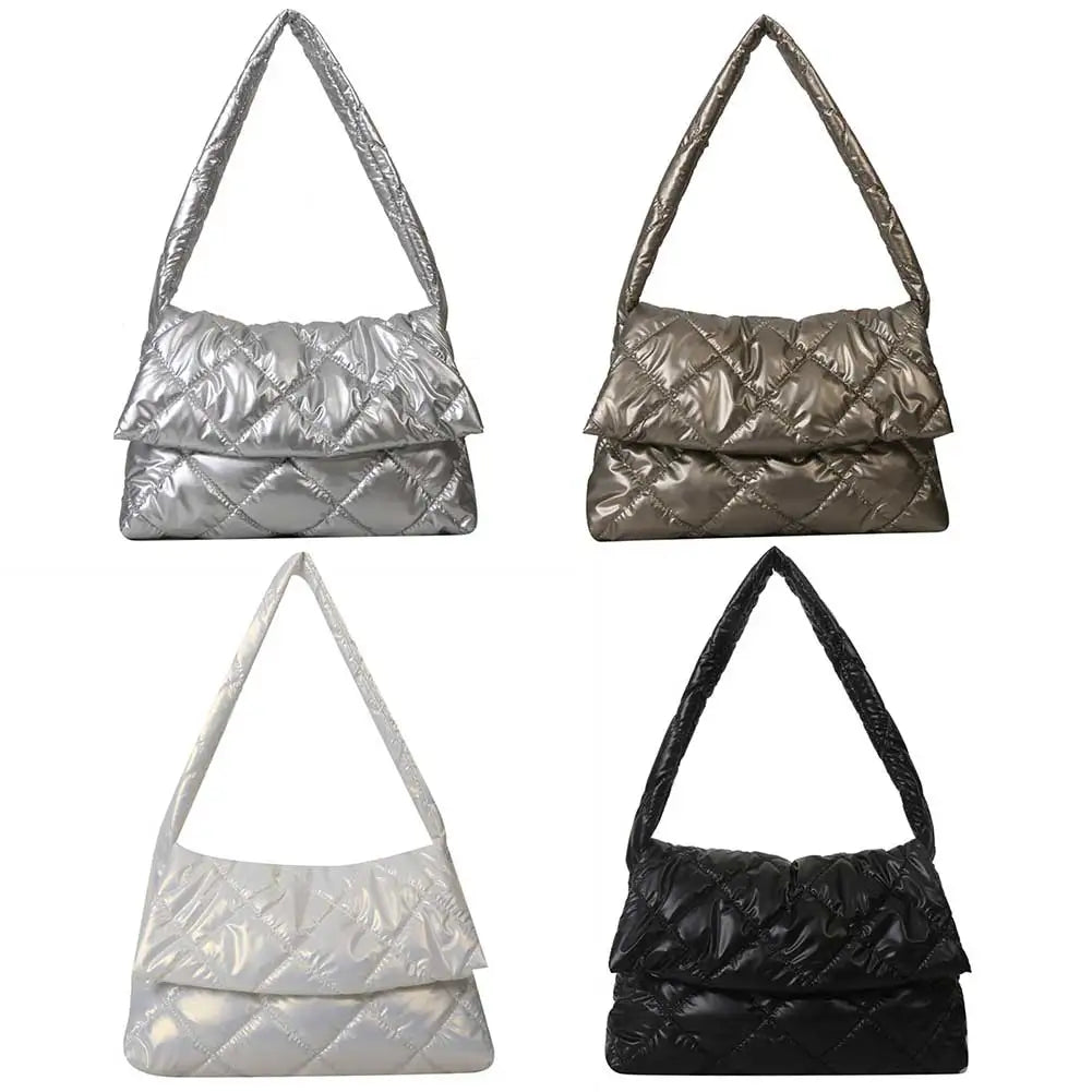 Puffer Tote Bag for Women Shoulder with Adjustable Strap Handbag Underarm Bag Purse Quilted Big Puffy Large Capacity Tote Bag