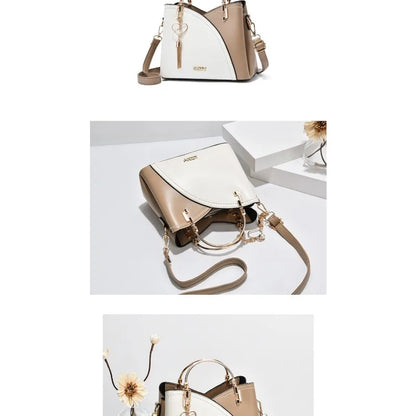Fashionable handbag Korean color-blocking large capacity women's bag fashionable one-shoulder crossbody bag bucket bag