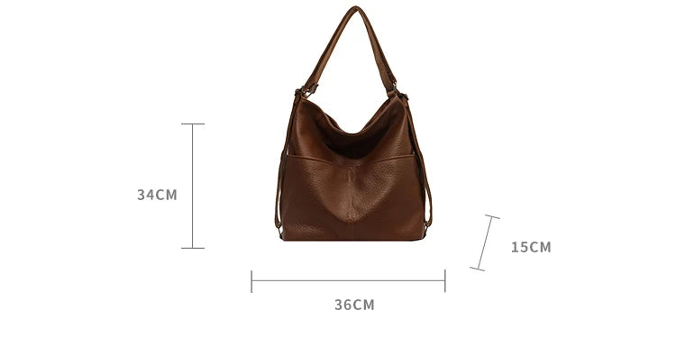 Versatile Student PU Backpack Women New Large Capacity Commute Travel Shoulder Crossbody Bags Fashion All-matched Tote Bag