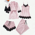 5 Pieces  Satin \ Pajama Set