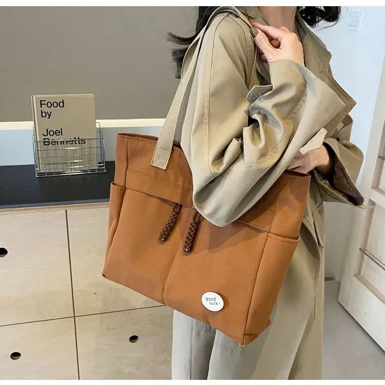 Tote Bags Japanese City Tote Bag Large Fashion College Female Shoulder University Designer Oxford Women Shopping Korean Popular