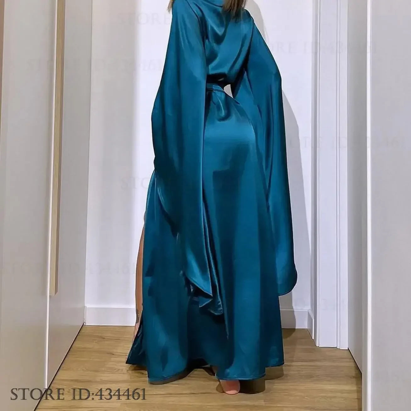 Fashion Elegant Women Long Robe Home Dress Sexy Ice Silk Kimono Bathrobe Gown Spring Summer Nightgown Loungewear Loose Homewear