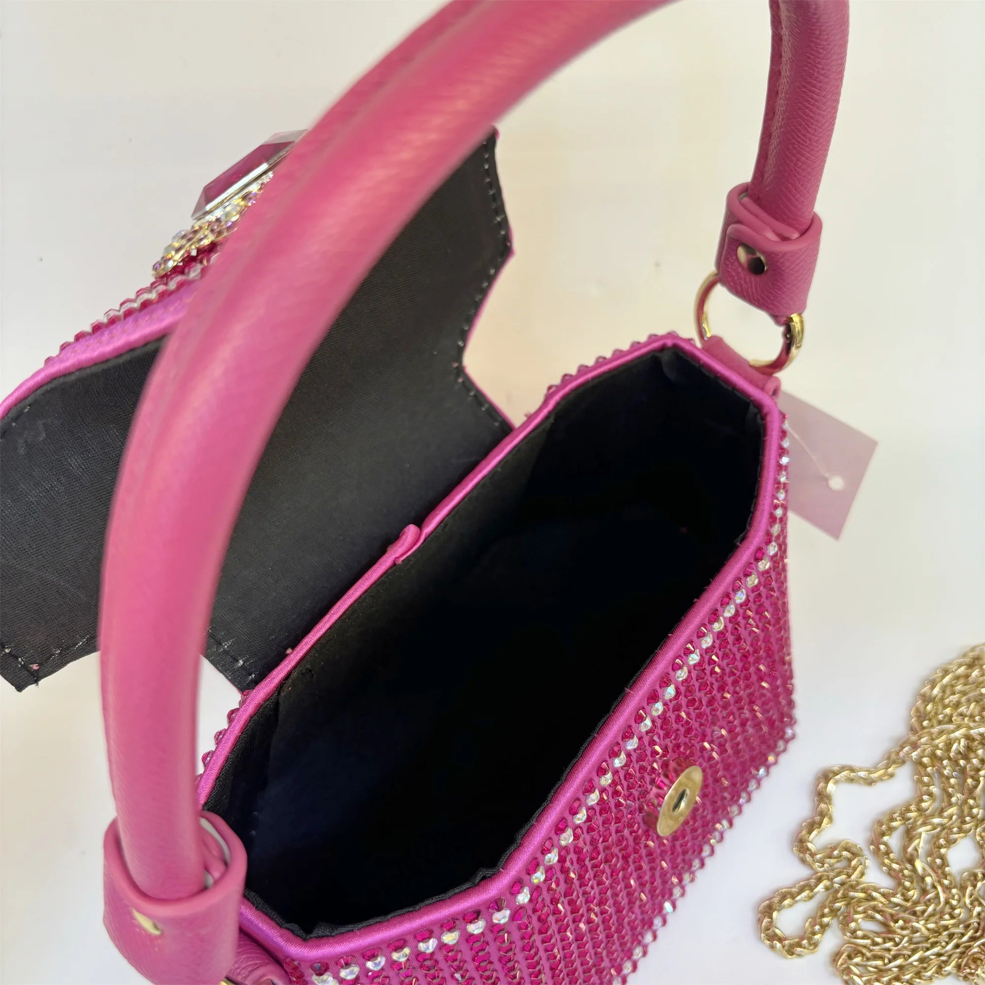 2025 Fashion Luxury Rhinestone Diamonds Shoulder Handbags For Women Thick Chain Crossbody Bag Ladies Handbag F5-823-5