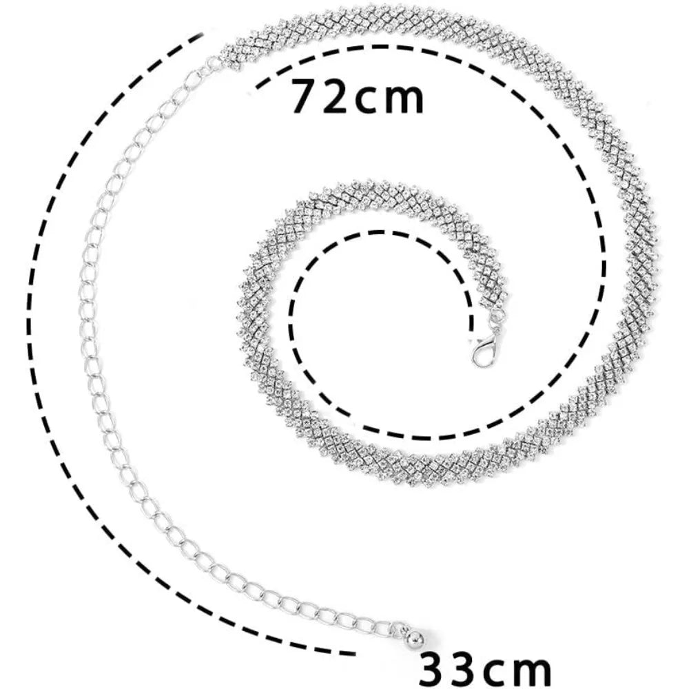 Rhinestone Waist Chain Belt Crystal Belly Chain for Women and Girls